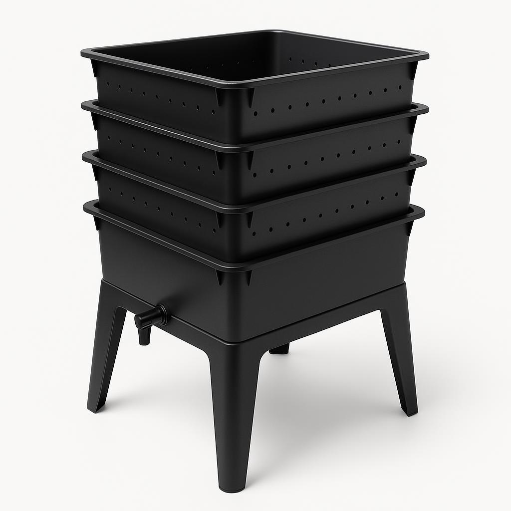 Worm composting bin setup