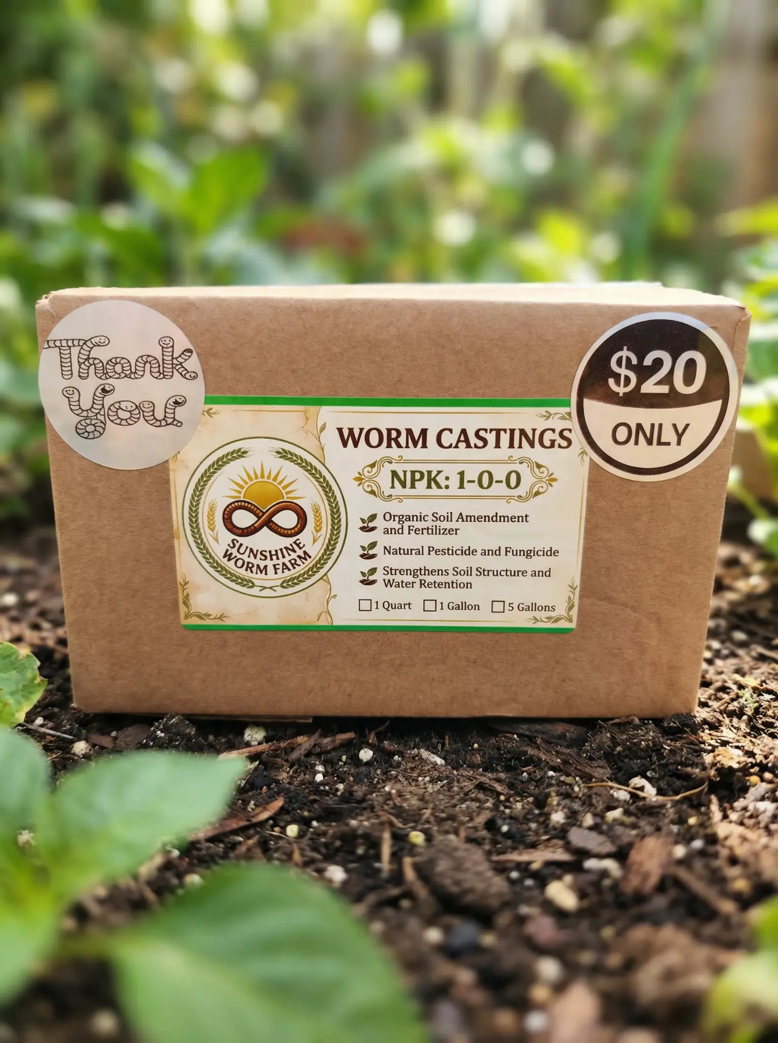Premium Worm Castings 1 Gallon